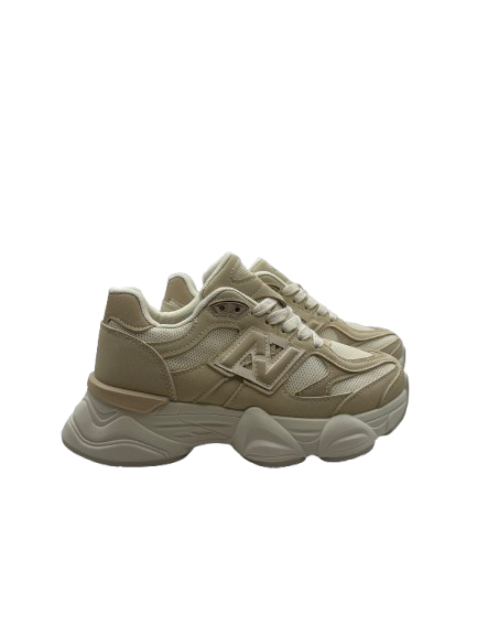 Zapatillas de suela gruesa beige