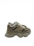 Zapatillas de suela gruesa marrón/beige